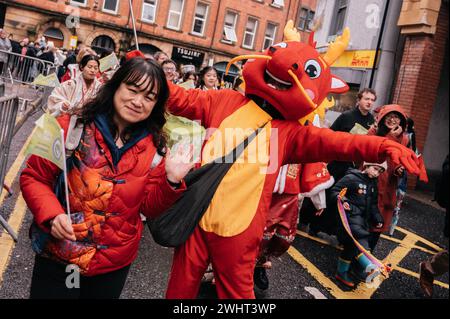 Newcastle upon Tyne, Royaume-Uni. 11 février 2024. Nouvel an chinois à Newcastle upon Tyne. Crédit : Thomas Jackson/Alamy Live News Banque D'Images