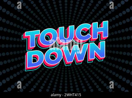 Appuyez vers le bas. Conception d'effet de texte dans une couleur accrocheuse avec effet de look 3D. Illustration de Vecteur