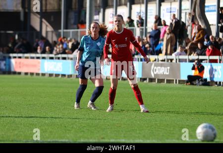 Princess Park Stadium, Dartford, Royaume-Uni. 11 février 2024. Sophie Haug (Liverpool 10) et lors du match de cinquième tour de la Women's FA Cup entre les lionnes de Londres et Liverpool au Princess Park Stadium, Dartford, Royaume-Uni, le 11 février 2024 (Bettina Weissensteiner/SPP) crédit : SPP Sport Press photo. /Alamy Live News Banque D'Images