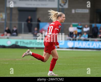 Princess Park Stadium, Dartford, Royaume-Uni. 11 février 2024. Sophie Roman Haug (Liverpool 10) lors du match de cinquième tour de la Women's FA Cup entre les lionnes de Londres et Liverpool au Princess Park Stadium, Dartford, Royaume-Uni, le 11 février 2024 (Bettina Weissensteiner/SPP) crédit : SPP Sport Press photo. /Alamy Live News Banque D'Images