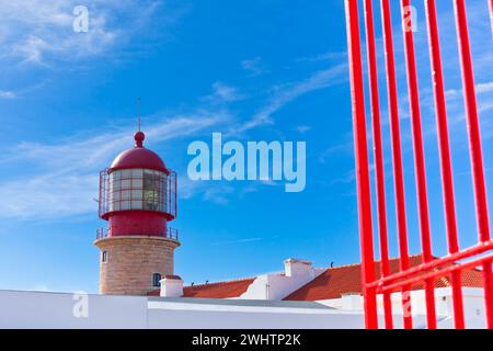 Phare de Cabo Sao Vicente, Sagres, Portugal Banque D'Images