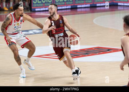 Venise, Italie. 11 février 2024. Max Heidegger lors de l'Umana Reyer Venezia vs Estra Pistoia au Taliercio à Venise, Italie le 11 février 2024 lors de l'Umana Reyer Venezia vs Estra Pistoia, match italien de basket Serie A à Venise, Italie, 11 février 2024 crédit : Agence photo indépendante/Alamy Live News Banque D'Images