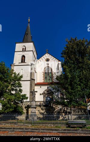 Église médiévale de l'exaltation de la Sainte Croix, Litomysl, République tchèque Banque D'Images