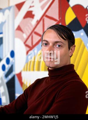 Roy Lichtenstein. Portrait de l'artiste pop américain Roy Fox Lichtenstein (1923-1997) par Bernard Gotfryd, 1969 Banque D'Images