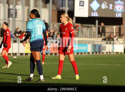 Princess Park Stadium, Dartford, Royaume-Uni. 11 février 2024. Sofie Lundgaard (Liverpool 15) lors du match de cinquième tour de la Women's FA Cup entre les lionnes de Londres et Liverpool au Princess Park Stadium, Dartford, Royaume-Uni, le 11 février 2024 (Bettina Weissensteiner/SPP) crédit : SPP Sport Press photo. /Alamy Live News Banque D'Images