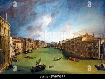 Le Grand Canal du Palais Balbi vers le Rialto de Canaletto 1722 Banque D'Images