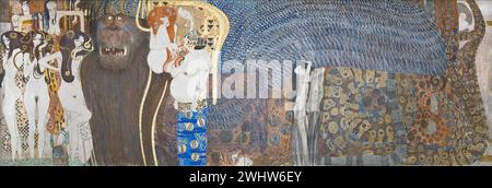 Gustav Klimt - partie centrale de la frise Beethoven Banque D'Images