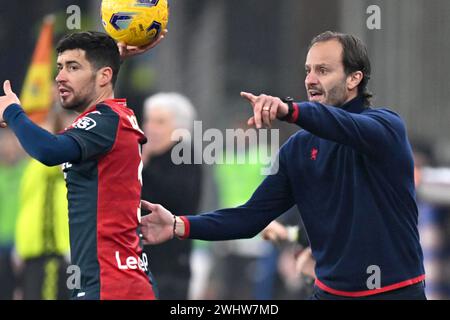 Genova, Italie. 11 février 2024. Foto Tano Pecoraro/LaPresse 11 febbraio 2024 Genova, Italia - sport, calcio - Gênes vs Atalanta - Campionato di calcio Serie A TIM 2023/2024 - Stadio Luigi Ferraris. Nella foto : Gilardino albertoFebruary 11, 2024 Gênes, Italie - sport, football - Gênes vs Atalanta - Championnat italien de football Serie A 2023/2024 - stade Luigi Ferraris. Dans la photo : Gilardino alberto crédit : LaPresse/Alamy Live News Banque D'Images