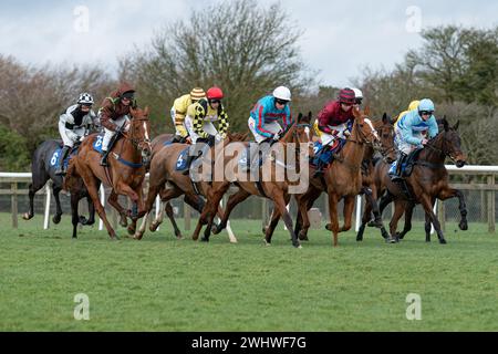 Première course à Wincanton 19 février 2022 - haie novice Banque D'Images