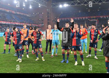 Genova, Italie. 11 février 2024. Foto Tano Pecoraro/LaPresse 11 febbraio 2024 Genova, Italia - sport, calcio - Gênes vs Atalanta - Campionato di calcio Serie A TIM 2023/2024 - Stadio Luigi Ferraris. Nella foto : finaleFebruary 11, 2024 Gênes, Italie - sport, football - Gênes vs Atalanta - Italian Serie A Football Championship 2023/2024 - Luigi Ferraris Stadium. Dans la photo : crédit final : LaPresse/Alamy Live News Banque D'Images