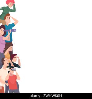 Rechercher des personnages les personnes vues à horizon vectoriel personnes de dessin animé Illustration de Vecteur