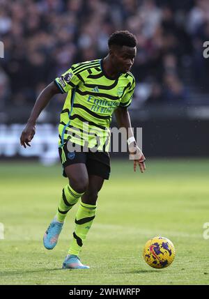 Londres, Royaume-Uni. 11 février 2024. Bukayo Saka d'Arsenal lors du match de premier League au stade de Londres. Le crédit photo devrait se lire comme suit : David Klein/Sportimage crédit : Sportimage Ltd/Alamy Live News Banque D'Images