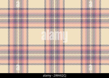 Tissu de carte d'anniversaire plaid sans couture, textile de vecteur de fond horizontal. Motif adolescent vérifier la texture tartan dans des couleurs claires et pastel. Illustration de Vecteur