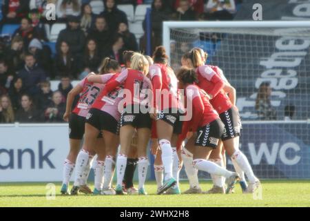 Southampton FC Women Team Cuddle v Manchester United Women's FA Cup au stade Silverlake Banque D'Images