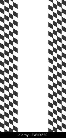 Fond de drapeaux de course verticaux avec espace pour le texte. Jeu d'échecs ou fond d'écran de compétition de voiture de sport de rallye. Motif carrés noirs et blancs. Bannière avec Illustration de Vecteur