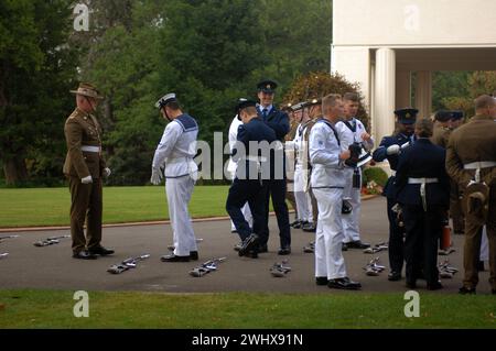 Garde armée pour que M. Pierre-André Imbert, ambassadeur de France, présente ses lettres de créance à Government House, Canberra, ACT, Australie. Banque D'Images