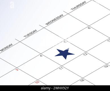 Icône de rappel des élections. Calendrier avec symbole d'étoile américaine. Illustration de Vecteur