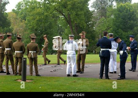 Garde armée pour que M. Pierre-André Imbert, ambassadeur de France, présente ses lettres de créance à Government House, Canberra, ACT, Australie. Banque D'Images