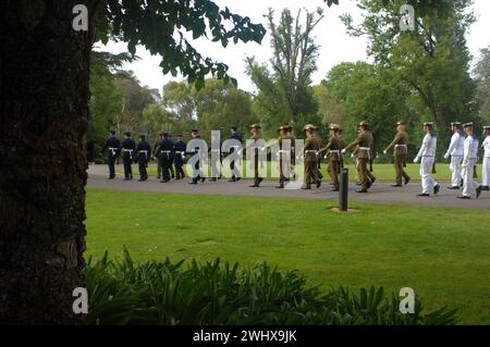 Garde armée pour que M. Pierre-André Imbert, ambassadeur de France, présente ses lettres de créance à Government House, Canberra, ACT, Australie. Banque D'Images