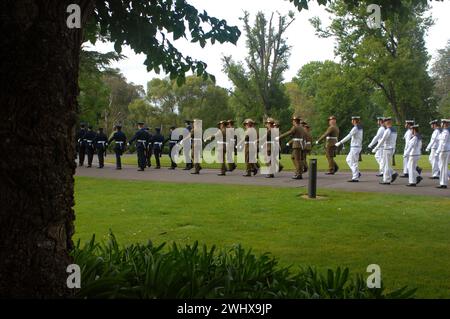 Garde armée pour que M. Pierre-André Imbert, ambassadeur de France, présente ses lettres de créance à Government House, Canberra, ACT, Australie. Banque D'Images