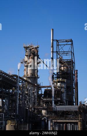 Usine de raffinage de pétrole à Montréal-est, Québec, Canada. Banque D'Images