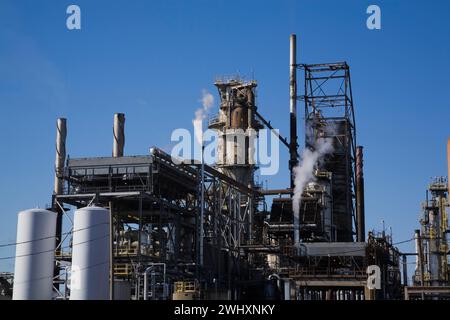 Usine de raffinage de pétrole à Montréal-est, Québec, Canada. Banque D'Images