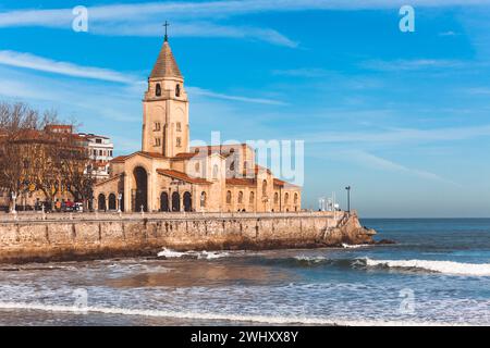 Vue de Gijon Asturies le nord de l'Espagne Banque D'Images