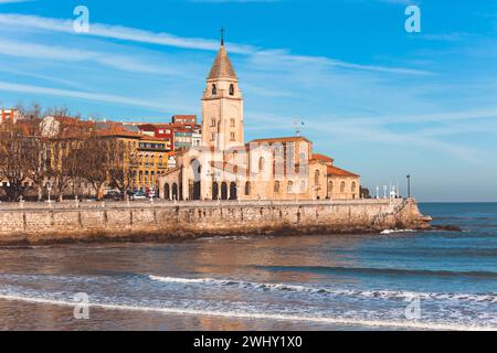 Vue de Gijon Asturies le nord de l'Espagne Banque D'Images