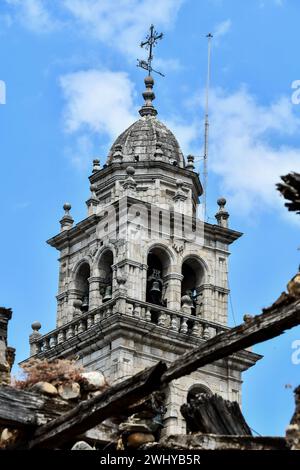 Vue détaillée de la ville espagnole de Ponferrada en galice espagne. Banque D'Images