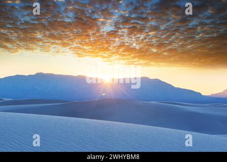 White Sands National Park au Nouveau-Mexique est une réserve naturelle de type parc national à l'extrémité nord du désert de Chihuahua, Mexi Banque D'Images