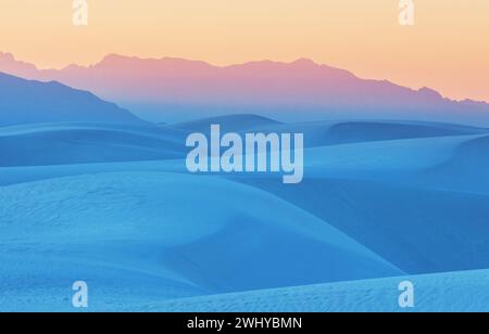 White Sands National Park au Nouveau-Mexique est une réserve naturelle de type parc national à l'extrémité nord du désert de Chihuahua, Mexi Banque D'Images