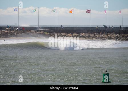 Surf, Sandspit, Santa Barbara Harbor, Surf, Sport, bodyboard, Perfect Wave, océan, eau, loisirs, loisirs, action Banque D'Images