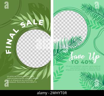 De grosses réductions, des offres exceptionnelles seulement maintenant sur la vente finale. Prix bas, promotions régulières, garantie de qualité. Durée limitée. Bannière promotionnelle ou annonce Illustration de Vecteur