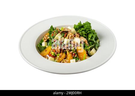 salade de quinoa aux noix, aux oranges et aux feuilles de kale Banque D'Images