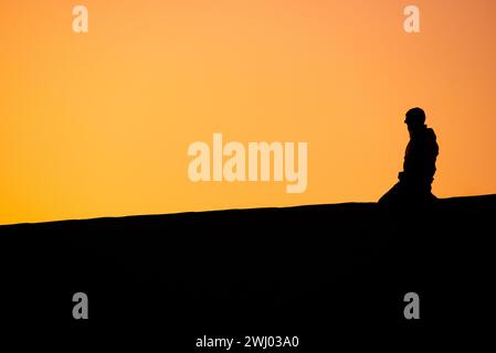 Dumont Sand Dunes, comté d'Inyo Californie, parc national de la Vallée de la mort, dunes de sable, coucher de soleil, contours des dunes de sable Banque D'Images