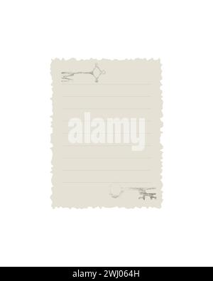 Élément de scrapbooking numérique vieux papier vintage avec texte Lorem ipsum et timbre de coléoptère, pour la conception de collage vintage. Illustration vectorielle Illustration de Vecteur