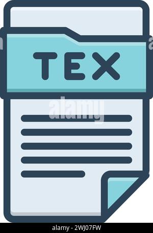 Icône pour tex,document Illustration de Vecteur