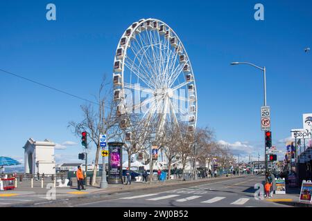 Skystar Wheel, Embarcadero, Fisherman's Wharf, Fisherman's Wharf District, San Francisco, Californie, États-Unis Banque D'Images