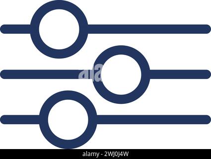 Commutateur du panneau d'équilibrage du filtre mélangeur de l'égaliseur. Système de contrôle audio, élément techno abstrait pour un design technologique moderne et rétro. Couleur simple vec Illustration de Vecteur