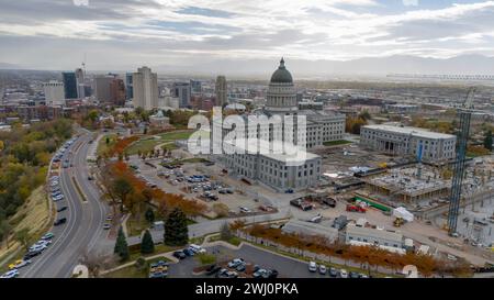 Vue aérienne de la ville de Salt Lake City, Utah Banque D'Images