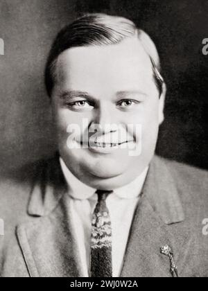 Roscoe Arbuckle - Roscoe Conkling 'Fatty' Arbuckle (24 mars 1887 - 29 juin 1933) est un acteur, réalisateur et scénariste américain de cinéma muet. Banque D'Images