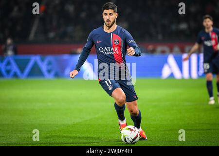 Paris, France, France. 10 février 2024. Marco ASENSIO du PSG lors du match de Ligue 1 entre le Paris Saint-Germain (PSG) et Lille OSC (LOSC) au stade du Parc des Princes le 10 février 2024 à Paris. (Crédit image : © Matthieu Mirville/ZUMA Press Wire) USAGE ÉDITORIAL SEULEMENT! Non destiné à UN USAGE commercial ! Banque D'Images