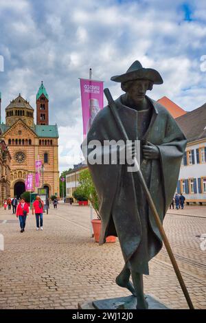 Jakob Spilger sur le chemin de Santiago de Compostella, Speyer Banque D'Images