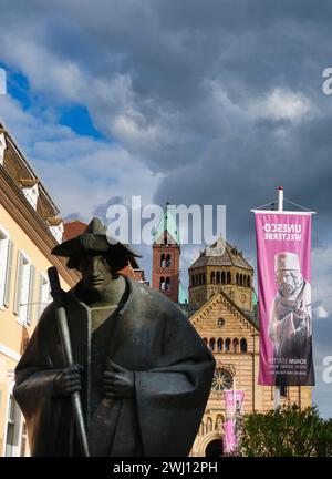 Jakob Spilger sur le chemin de Santiago de Compostella, Speyer Banque D'Images