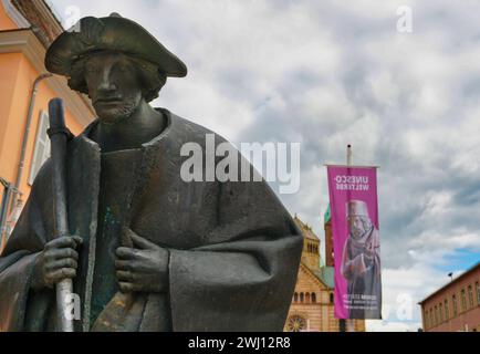 Jakob Spilger sur le chemin de Santiago de Compostella, Speyer Banque D'Images