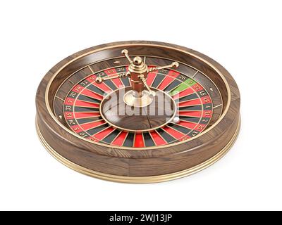 Roue de roulette en bois 3D. Banque D'Images