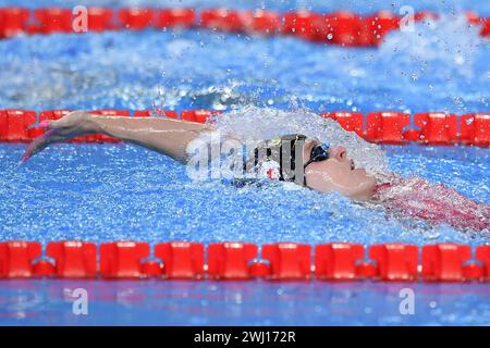 Doha, Qat. 12 février 2024. Maaike de Waard de Nederland en action lors des Championnats du monde de natation Doha 2024 - sport- natation -Doha (Qatar) 12 février 2024 (photo de Gian Mattia D'Alberto/LaPresse) crédit : LaPresse/Alamy Live News Banque D'Images