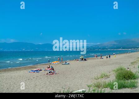 Plage de Kalamaki, Zakynthos, Îles Ioniennes, Grèce Banque D'Images