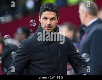 Londres, Royaume-Uni. 11 février 2024. 11 février 2024 - West Ham United v Arsenal - premier League - London Stadium. Mikel Arteta, responsable de l'arsenal. Crédit photo : Mark pain/Alamy Live News Banque D'Images