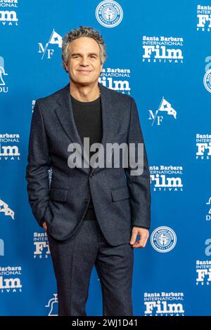 Santa Barbara, États-Unis. 11 février 2024. Mark Ruffalo arrive au 39e Festival international du film de Santa Barbara pour recevoir le prix American Riviera Award au Arlington Theatre de Santa Barbara, CA, le 11 février 2024. (Photo de Rod Rolle/Sipa USA) crédit : Sipa USA/Alamy Live News Banque D'Images